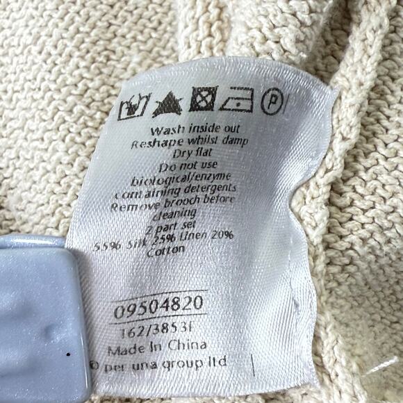 Y2k Embellished Ruffle Bell Sleeve Open Cardigan Sweater Fairy Cottage Forest  M - Picture 7 of 7